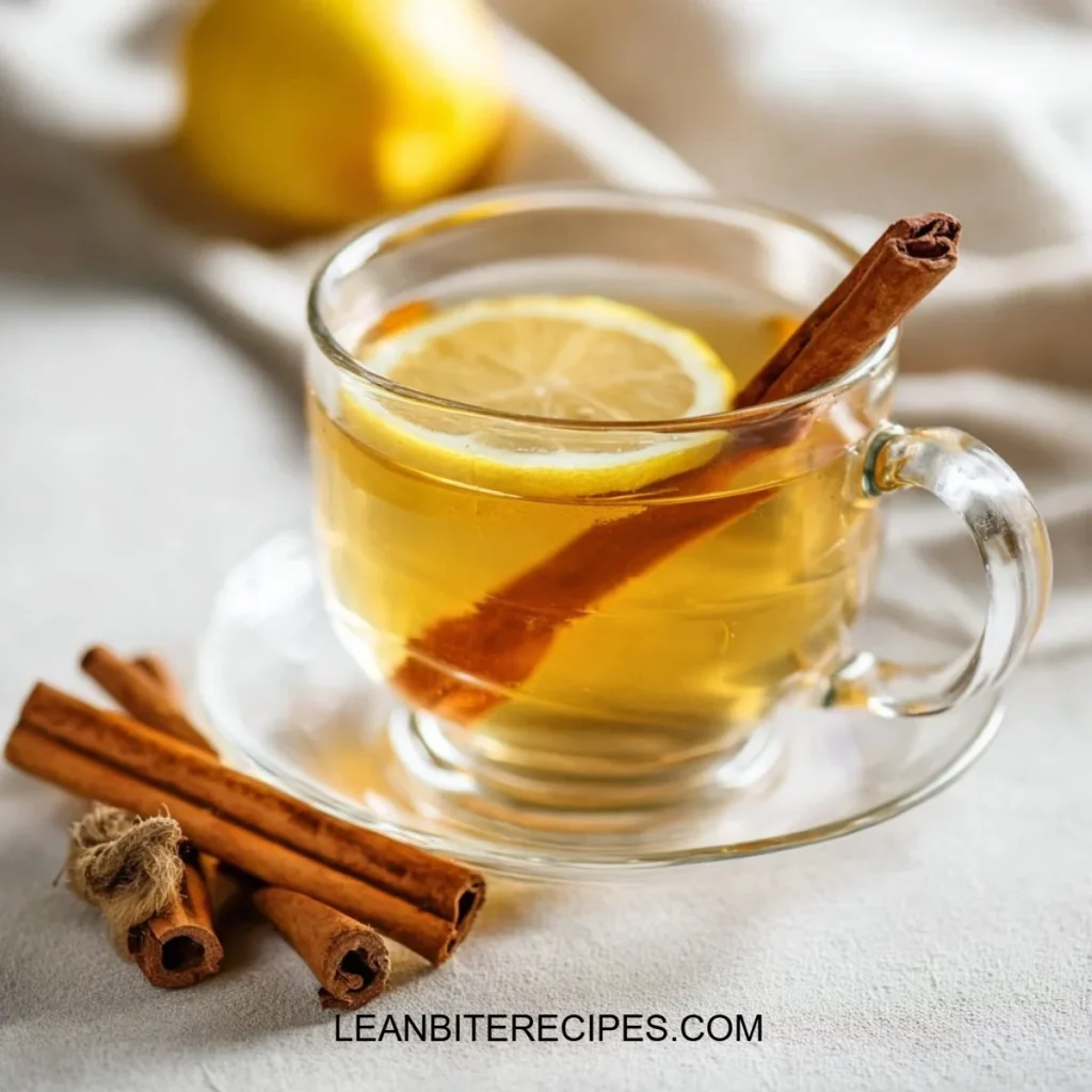 Cup of steaming cinnamon tea with aromatic spices, perfect for relaxation and health.