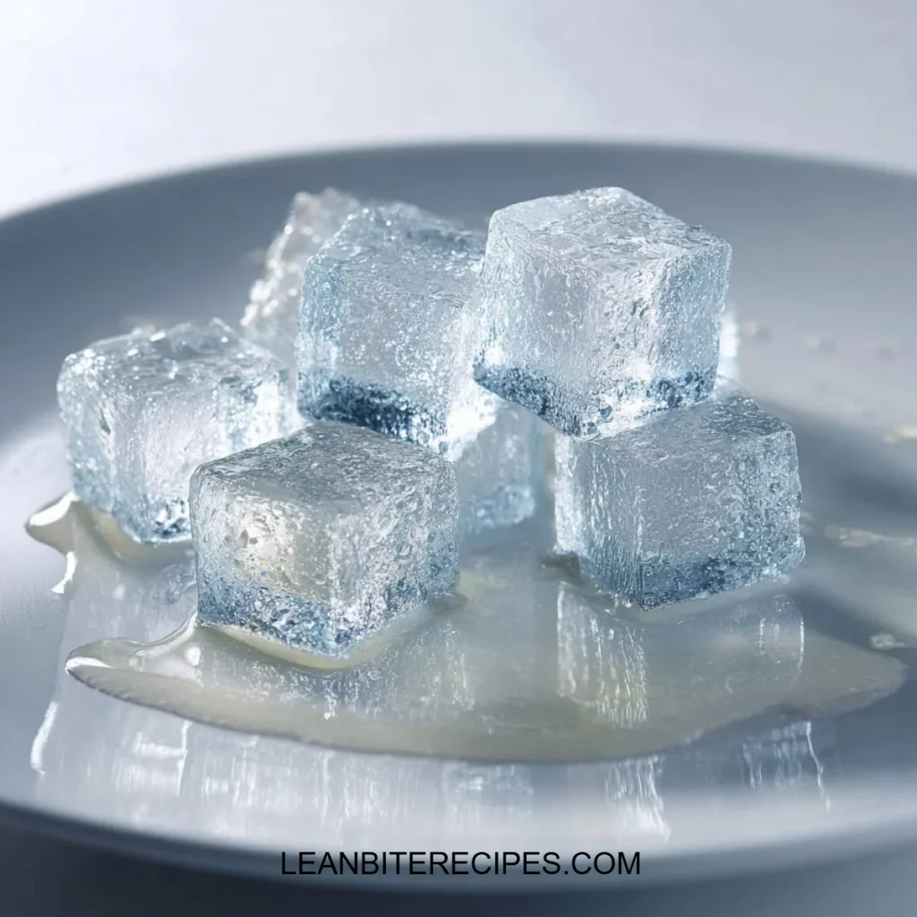 A colorful assortment of clear gelatin treats in various shapes and sizes.