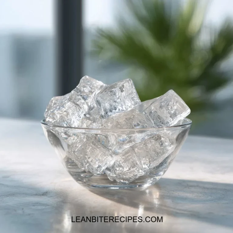 A bowl of gelatin with ice, representing a refreshing weight loss strategy.